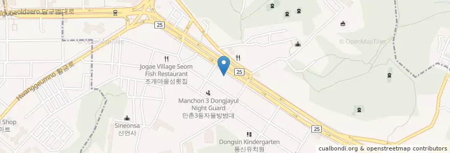 Mapa de ubicacion de 투썸플레이스 대구만촌점 en Zuid-Korea, Daegu, 수성구, 만촌동.