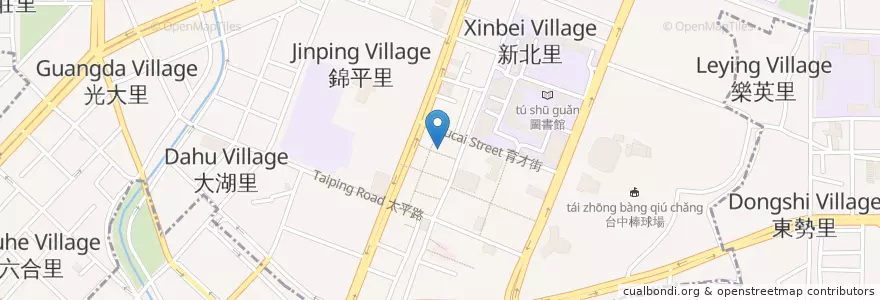 Mapa de ubicacion de 偈亭小火鍋 en 타이완, 타이중 시, 베이구.