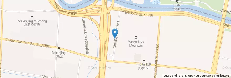 Mapa de ubicacion de 中国邮政 en China, Shanghái, Changning.