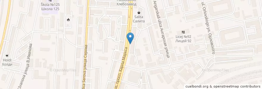 Mapa de ubicacion de BoxBerry en Rússia, Distrito Federal Siberiano, Омская Область, Омский Район, Городской Округ Омск.