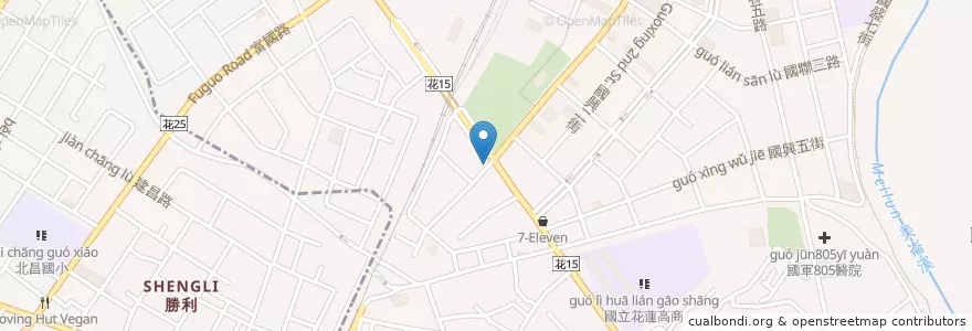 Mapa de ubicacion de 以馬內利浸信會 en 臺灣, 臺灣省, 花蓮縣, 花蓮市.