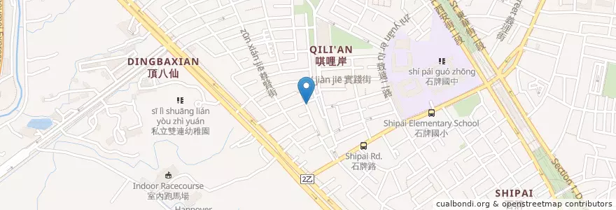Mapa de ubicacion de 北投實踐郵局 en 台湾, 新北市, 台北市, 北投区.
