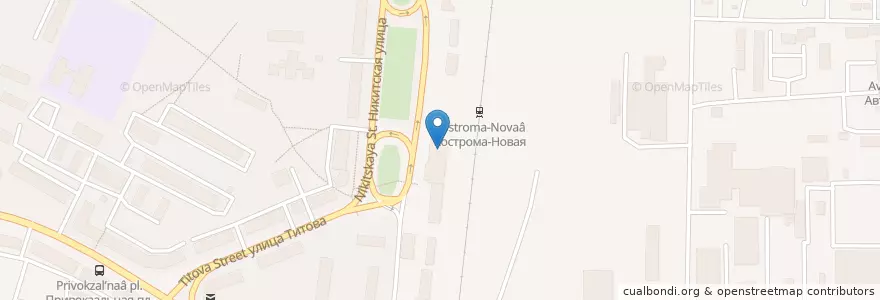Mapa de ubicacion de Автостанция en Rússia, Distrito Federal Central, Oblast De Kostroma, Костромской Район, Городской Округ Кострома.