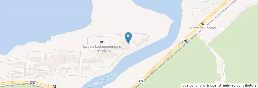 Mapa de ubicacion de Hospital ELAM en Kuba, Artemisa, Playa, Bauta.