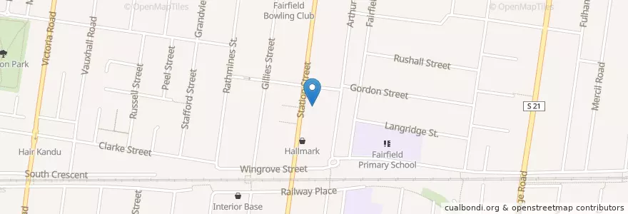 Mapa de ubicacion de Fairfield Community Centre en Australie, Victoria, City Of Darebin.