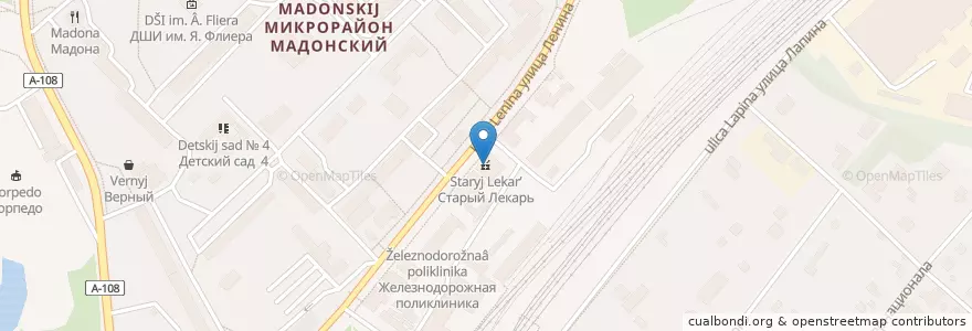 Mapa de ubicacion de Старый Лекарь en Russia, Central Federal District, Moscow Oblast, Орехово-Зуевский Городской Округ.