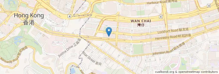 Mapa de ubicacion de 上海商業銀行 Shanghai Commercial Bank en 중국, 광둥성, 홍콩, 홍콩섬, 신제, 灣仔區 Wan Chai District.