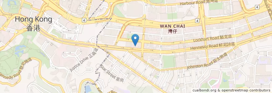 Mapa de ubicacion de Starbucks Coffee en China, Guangdong, Hongkong, Hong Kong Island, New Territories, 灣仔區 Wan Chai District.