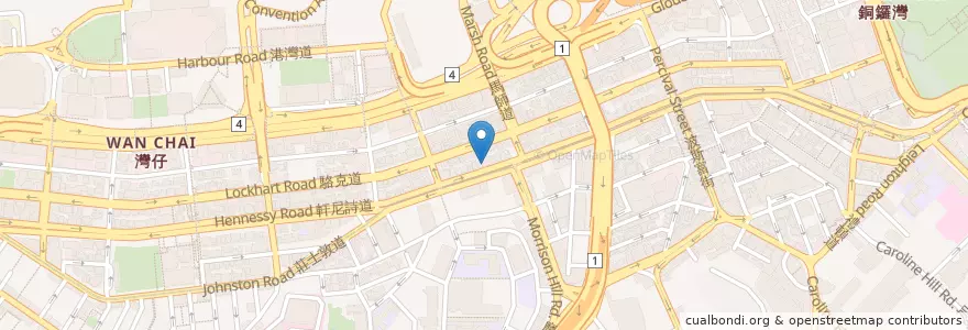 Mapa de ubicacion de 欣榮大藥房 Jubilant Medicine Shop en 중국, 광둥성, 홍콩, 홍콩섬, 신제, 灣仔區 Wan Chai District.