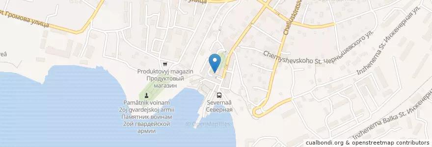 Mapa de ubicacion de Столовая en روسيا, منطقة فيدرالية جنوبية, Севастополь, Севастополь, Нахимовский Район, Нахимовский Округ.