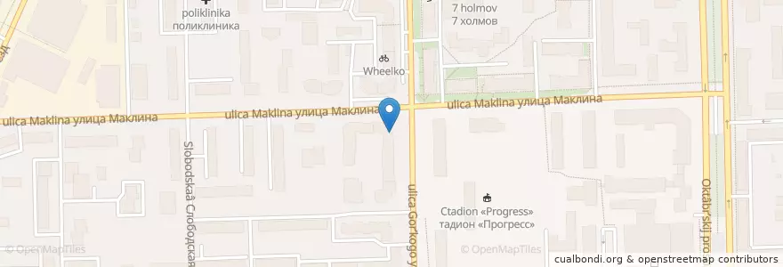 Mapa de ubicacion de Наедине en Rusia, Приволжский Федеральный Округ, Óblast De Kírov, Городской Округ Киров.
