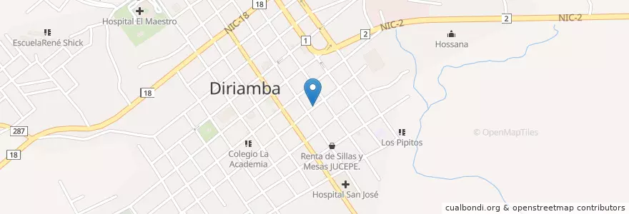 Mapa de ubicacion de Comideria El Mondongo en 니카라과, Carazo.