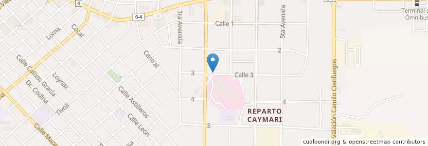 Mapa de ubicacion de Cafetería en کوبا, Granma, Manzanillo, Ciudad De Manzanillo.