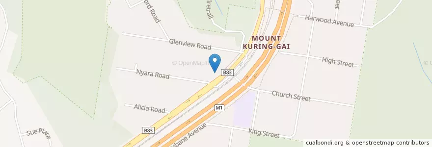 Mapa de ubicacion de Mt Kuring-Gai Medical Centre en Australia, Nuovo Galles Del Sud, The Council Of The Shire Of Hornsby, Sydney.