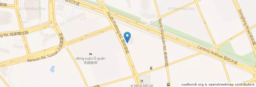Mapa de ubicacion de Starbucks en 중국, 상하이, 푸둥 신구.