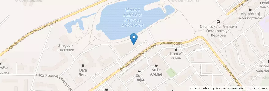 Mapa de ubicacion de CoffeeBreak en 러시아, Центральный Федеральный Округ, Московская Область, Городской Округ Дубна.