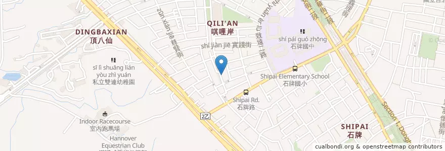Mapa de ubicacion de 石牌分館 en تایوان, 新北市, تایپه, 北投區.