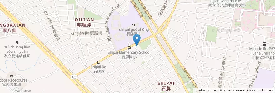 Mapa de ubicacion de 摩斯漢堡 en Taiwan, 新北市, Taipei, 北投區.