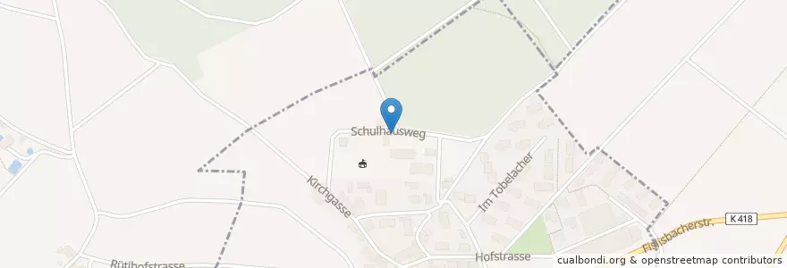 Mapa de ubicacion de Schulhaus Rütihof en Schweiz/Suisse/Svizzera/Svizra, Aargau, Bezirk Baden, Baden, Birmenstorf.