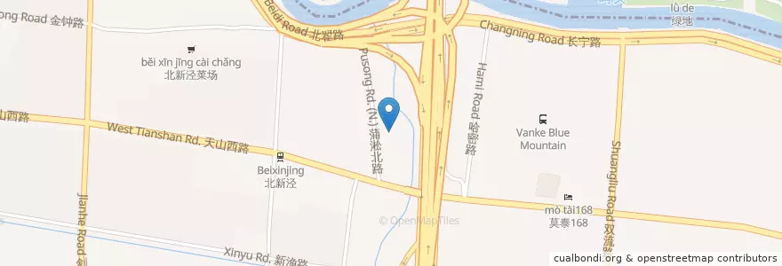 Mapa de ubicacion de 瑞幸咖啡 en China, Shanghai, Changning.