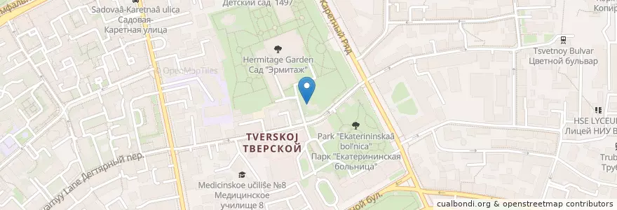 Mapa de ubicacion de Эрмитаж en Rusia, Distrito Federal Central, Москва, Distrito Administrativo Central, Тверской Район.