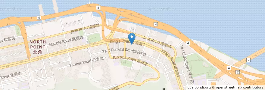 Mapa de ubicacion de 富港海鮮酒家 Fortune Harbour Seafood Restaurant en Китай, Гуандун, Гонконг, Гонконг, Новые Территории, 東區 Eastern District.
