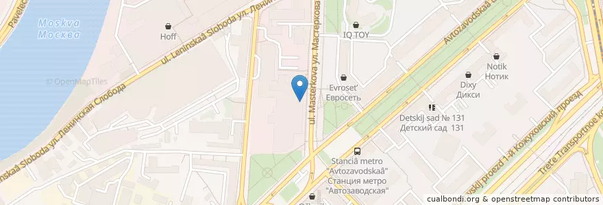 Mapa de ubicacion de Макдоналдс en روسيا, Центральный Федеральный Округ, Москва, Южный Административный Округ, Даниловский Район.