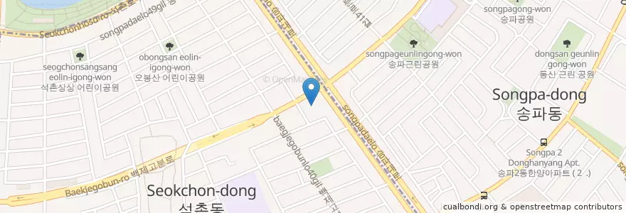Mapa de ubicacion de KFC en 대한민국, 서울, 송파구.