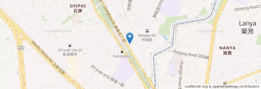 Mapa de ubicacion de 丹堤咖啡 en 台湾, 新北市, 台北市, 北投区.