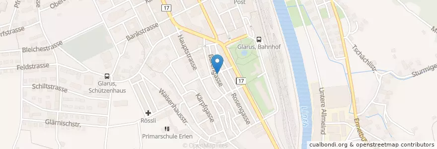 Mapa de ubicacion de Restaurant Kubli en Schweiz/Suisse/Svizzera/Svizra, Glarus, Glarus.