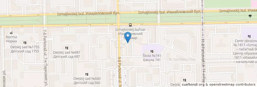 Mapa de ubicacion de СушиСтор en Russia, Distretto Federale Centrale, Москва, Восточный Административный Округ, Район Измайлово.