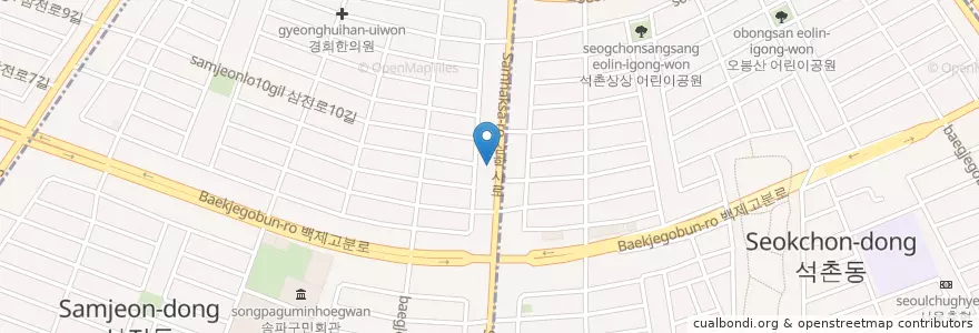 Mapa de ubicacion de 지호 한방 삼계탕 en Corea Del Sud, Seul, 송파구, 삼전동.