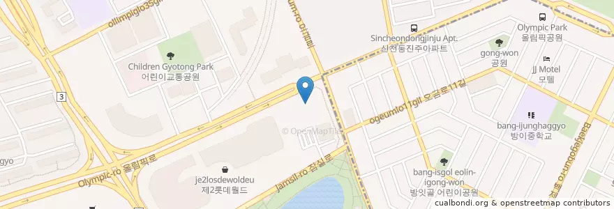 Mapa de ubicacion de Onjo Cafe x Gallery en Korea Selatan, 서울, 송파구.
