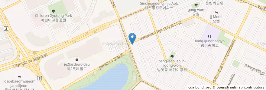 Mapa de ubicacion de IBK en Республика Корея, Сеул, 송파구, 방이2동.