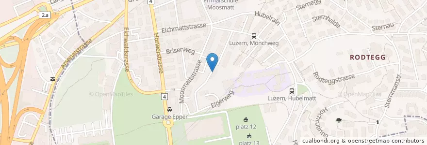 Mapa de ubicacion de Kinderhort Hubelmatt en Schweiz, Luzern, Luzern.