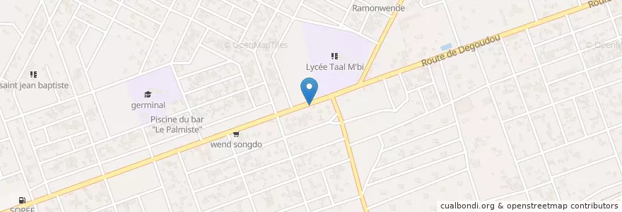 Mapa de ubicacion de Restaurant les Délices de la Nature Chez Tantie Congo en 布基纳法索, Centre-Ouest, Boulkiemdé, Koudougou, Koudougou.