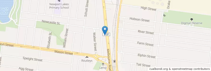 Mapa de ubicacion de Robbie Lynnz Coffee + Kitchen en 오스트레일리아, Victoria, City Of Hobsons Bay.