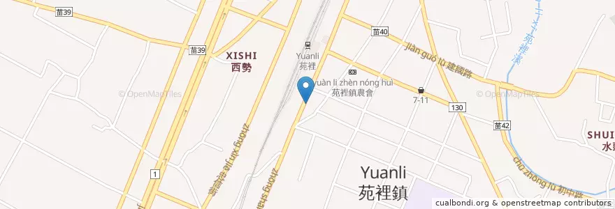Mapa de ubicacion de 85度C en Tayvan, 臺灣省, 苗栗縣, 苑裡鎮.