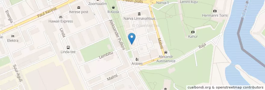 Mapa de ubicacion de Viva Cafe Restaurant en Narva Linn.