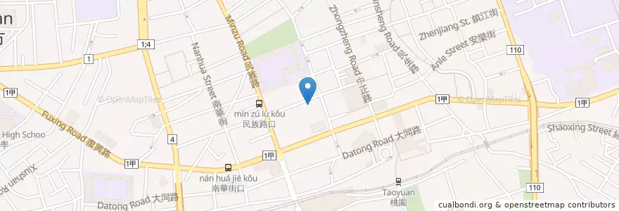 Mapa de ubicacion de 台北富邦銀行 en Taiwan, Taoyuan, Taoyuan.