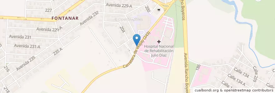 Mapa de ubicacion de Pollo QP Fontanar en 쿠바, La Habana, Boyeros.