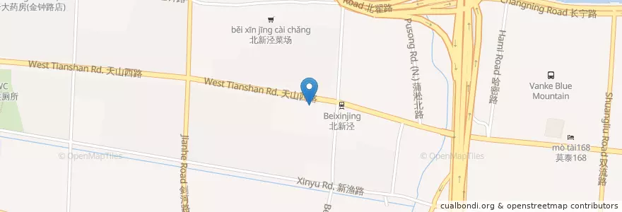 Mapa de ubicacion de 中国农业银行 en Cina, Shanghai, Distretto Di Changning.