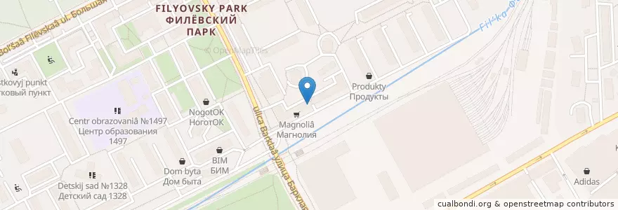 Mapa de ubicacion de 69 Pints en روسيا, Центральный Федеральный Округ, Москва, Западный Административный Округ, Район Филёвский Парк.