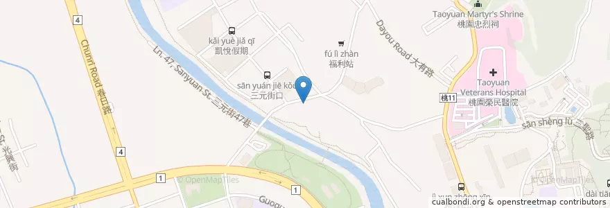 Mapa de ubicacion de 三沅市場 en Taiwan, 桃園市, 桃園區.