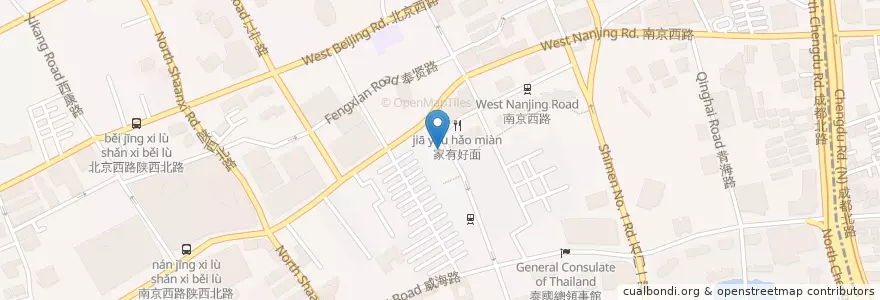 Mapa de ubicacion de 山石榴 en 중국, 상하이, 징안구.