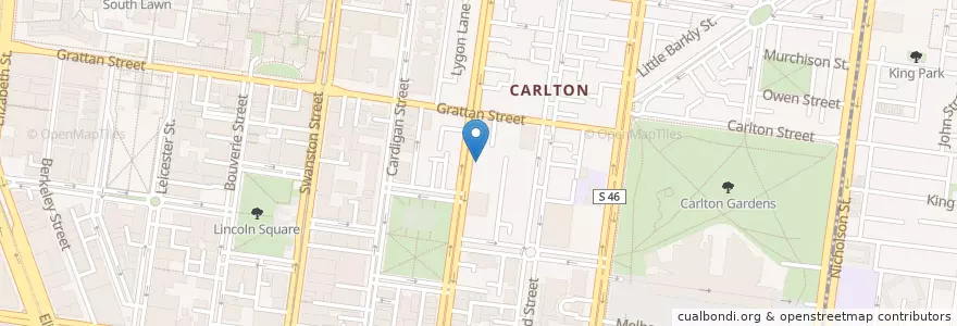Mapa de ubicacion de La Spaghettata en Austrália, Victoria, City Of Melbourne.