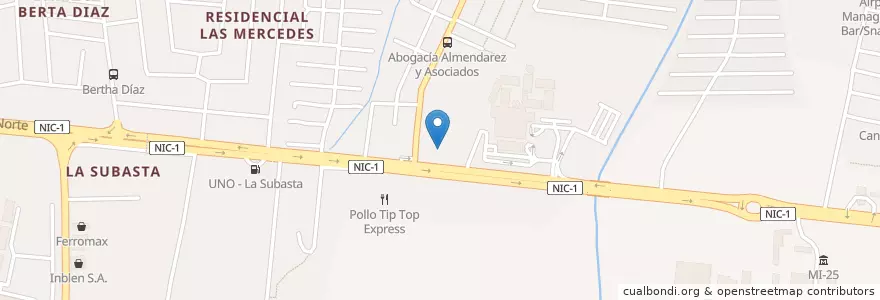 Mapa de ubicacion de Marcelo's Bar en 니카라과, Departamento De Managua, Managua (Municipio).
