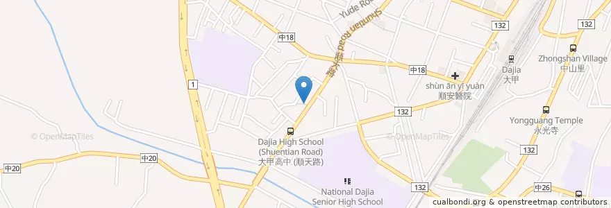 Mapa de ubicacion de 萬善堂 en Taiwán, Taichung, 大甲區.