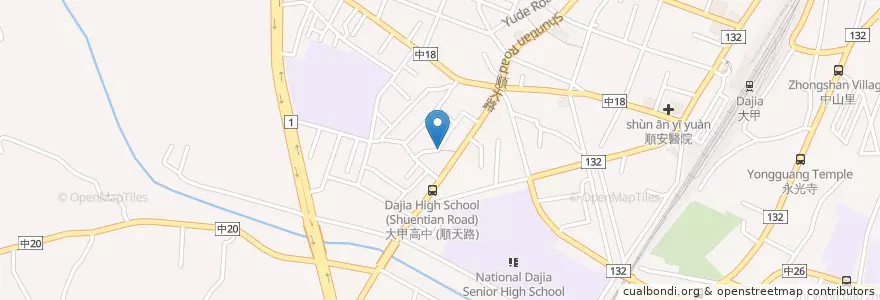Mapa de ubicacion de 聖德宮 en Taiwán, Taichung, 大甲區.