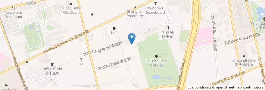Mapa de ubicacion de 科学会堂海洋能厅 en 中国, 上海市, 黄浦区.